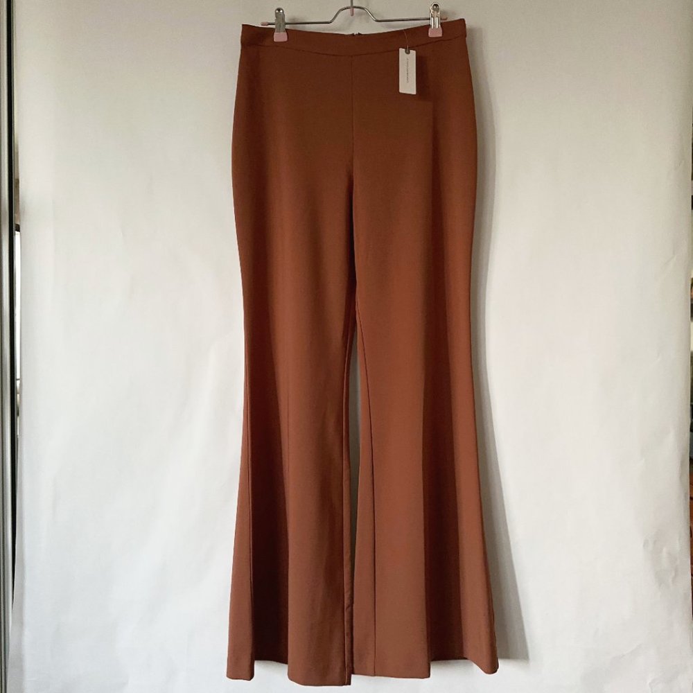 NWT ANTHROPOLOGIE - Stretch Flair Pants in Bronze – size M - Picture 4 of 11